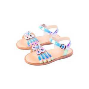 Sandalias color tornasol para niñas,sandalias en charol para niñas